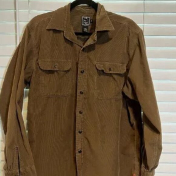 Ralph Lauren RLX Brown Corduroy Long Sleeve Button Up Shirt -‎ Size M - Picture 1 of 4